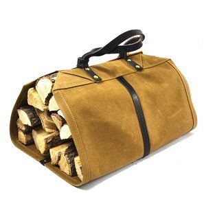 Firewood Carrier Bag Log Carrier Water Resistance Waxed Twill Canvas